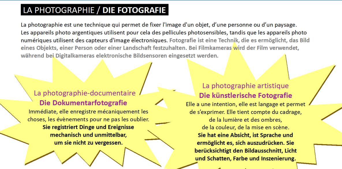 [Enseigner les arts plastiques en voie bilingue] : arts visuels, la photographie